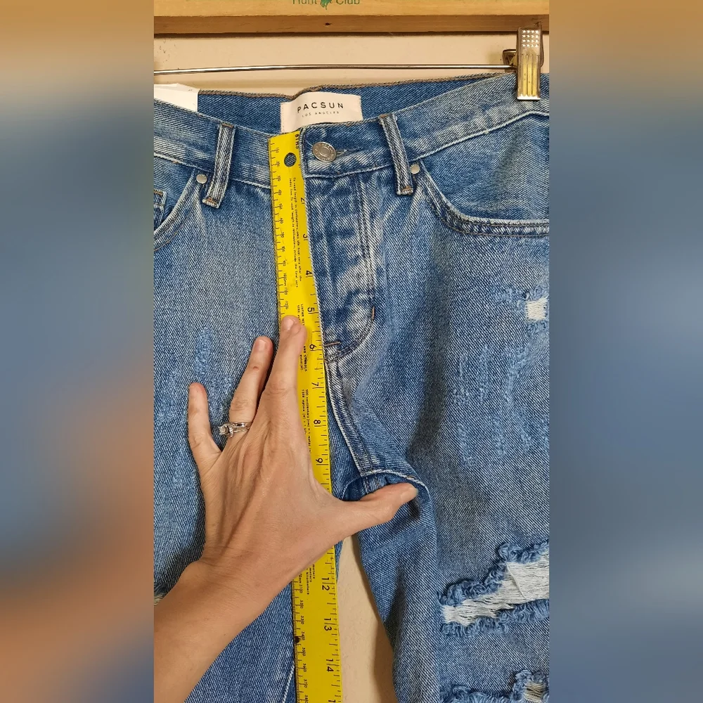 NWT Pacsun Boyfriend Blue Distressed Women Jeans Casual Capsule - Picture 3 of 8